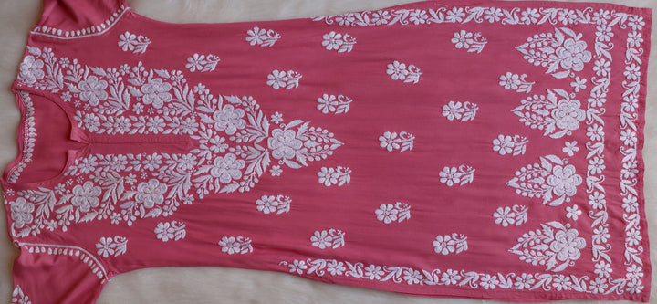 Benafsha Rose Brown Rayon Kurta Pant set