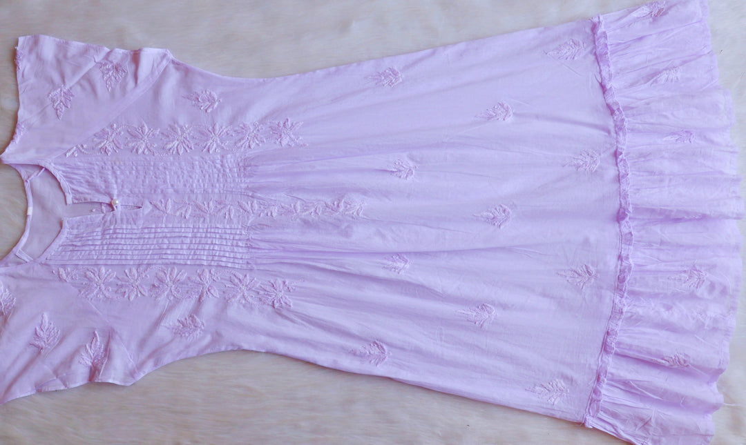 Noor Lavender Pure Cotton Midi Dress