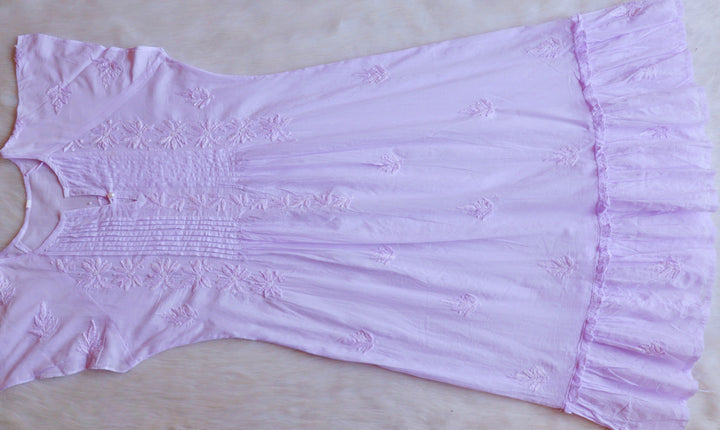 Noor Lavender Pure Cotton Midi Dress