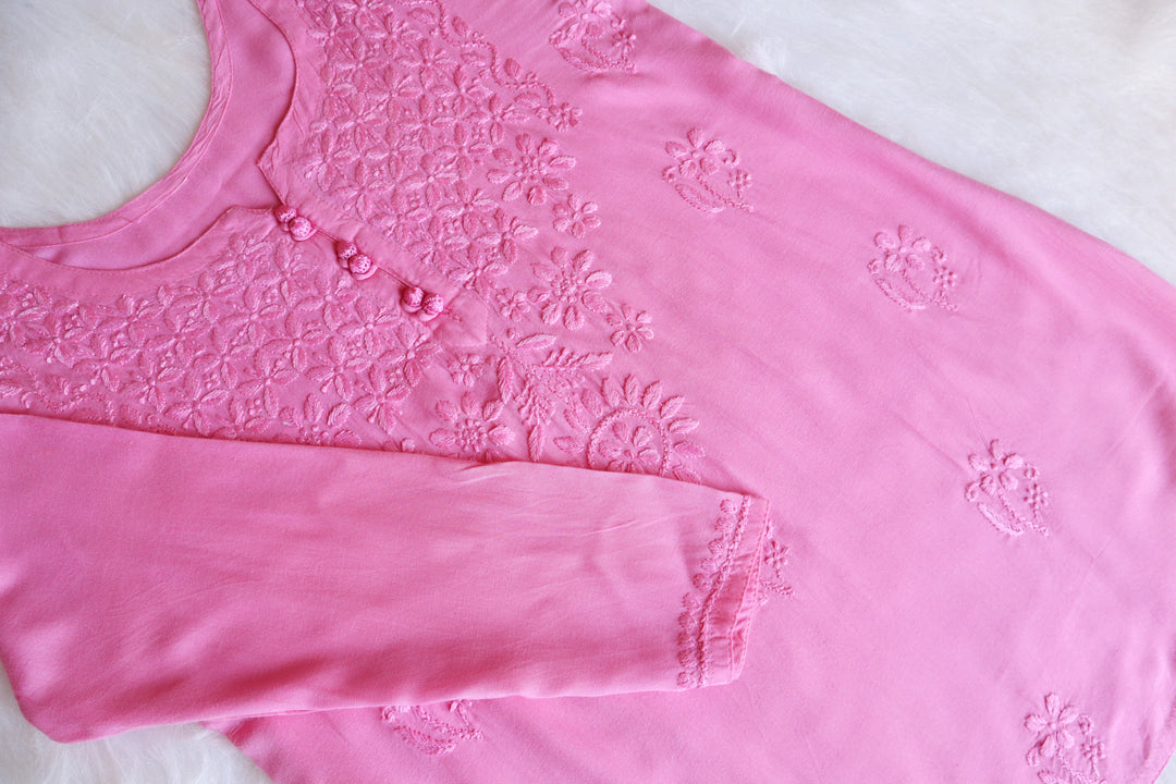 Rumi Baby Pink Rayon short top