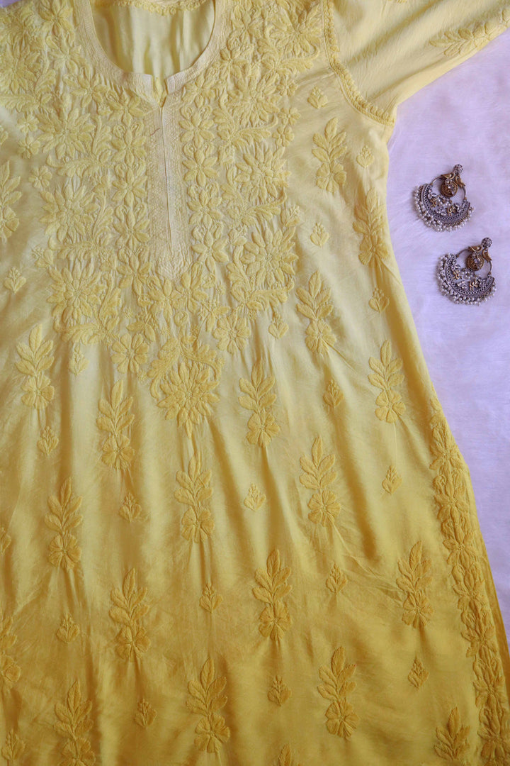 Haya Lemon Yellow Luxe Chanderi Kurta