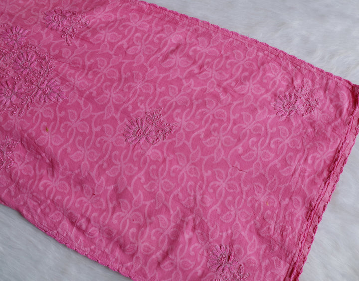 Pink Long Cotton Jacquard kurta