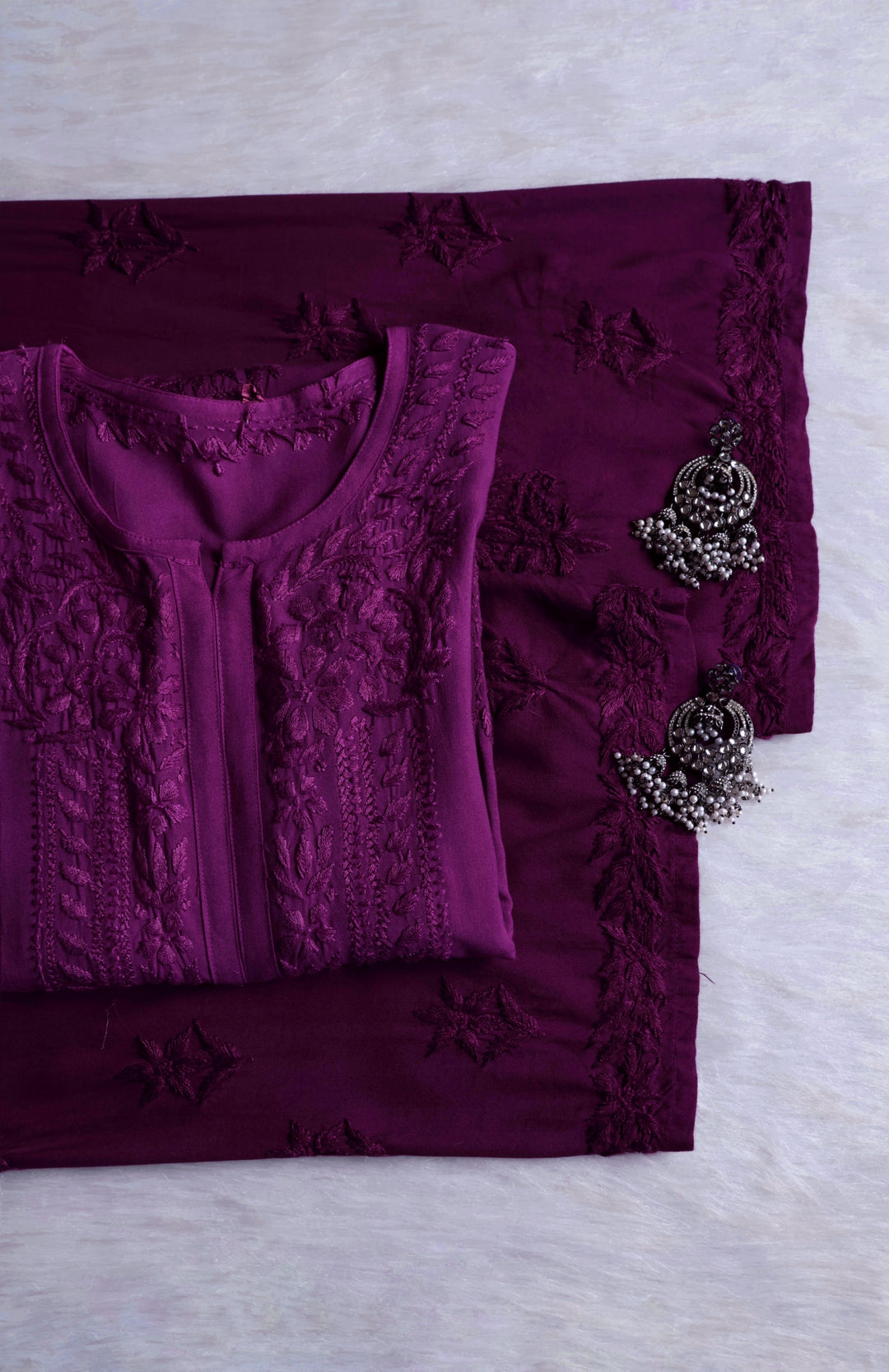 Nagma Deep Purple 2 piece Rayon set
