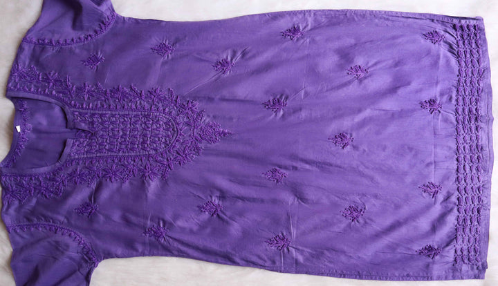 Fariha Purple Cotton Long Kurta