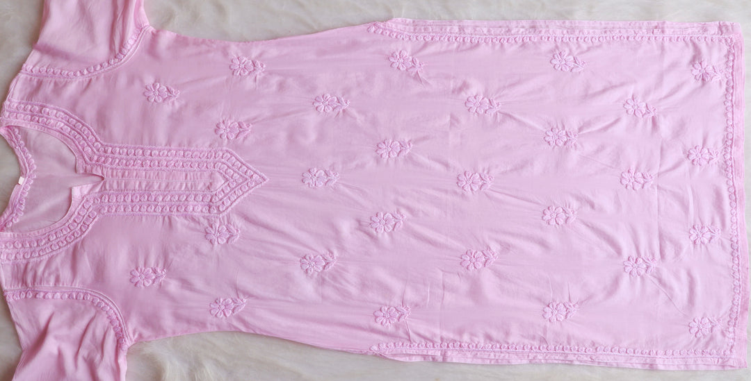 Saleha Baby Pink Cotton Kurta