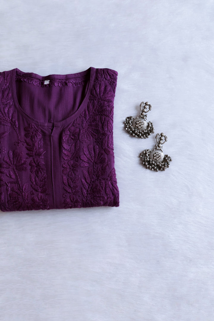 Ayra Dusty Purple Long Rayon Kurta