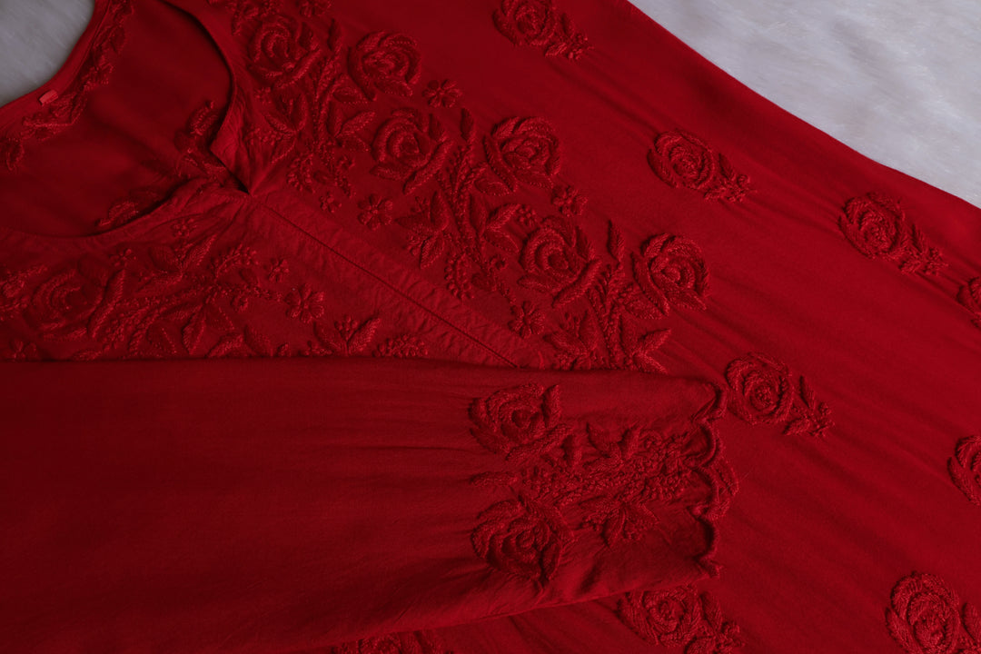 Gul Red Scalloped Rayon set