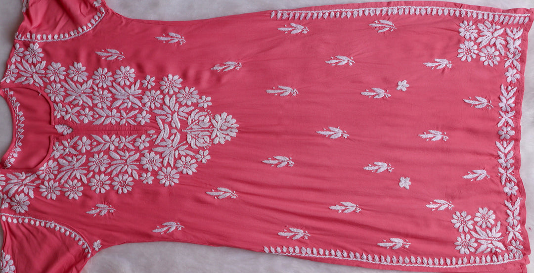 Mariyam Pastel Peach Long Rayon kurta