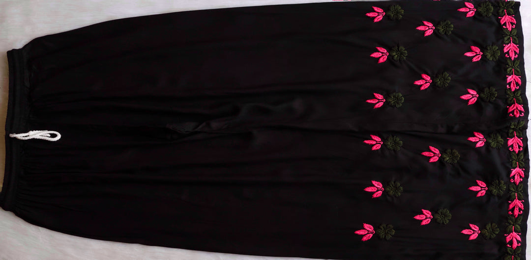 Gulbahaar Black, Pink & Olive Rayon Kurta Set