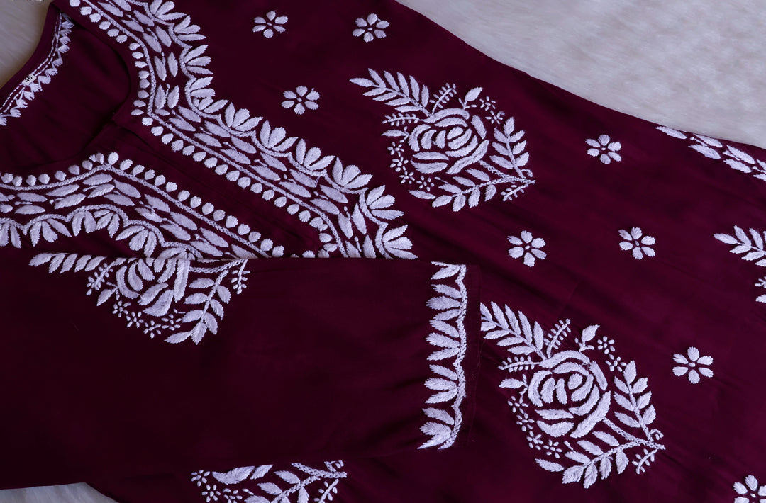 Anaisha Deep Purple Silk Crepe Kurta set