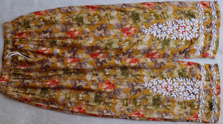 Duaa Mustard Pure Muslin Floral Sleeveless Set