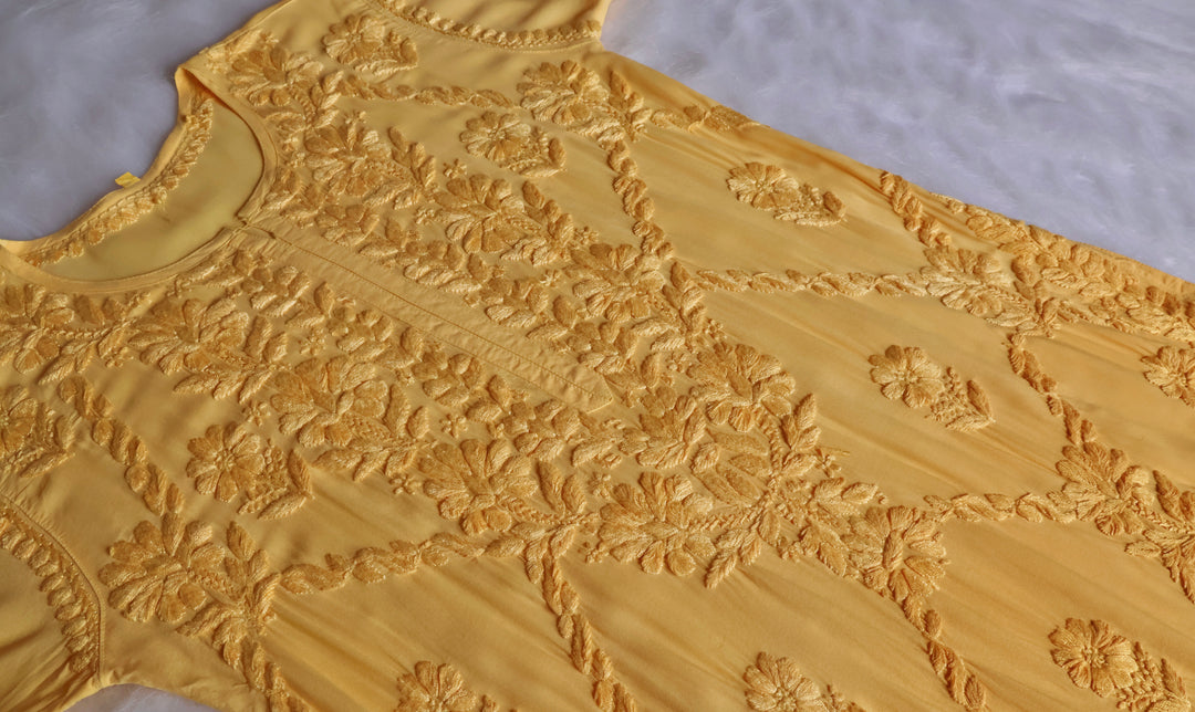Alanah Yellow Long Modal Kurta