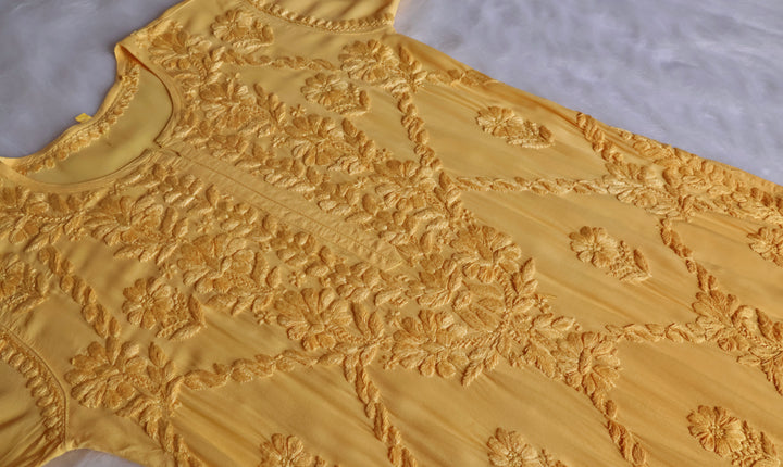 Alanah Yellow Long Modal Kurta