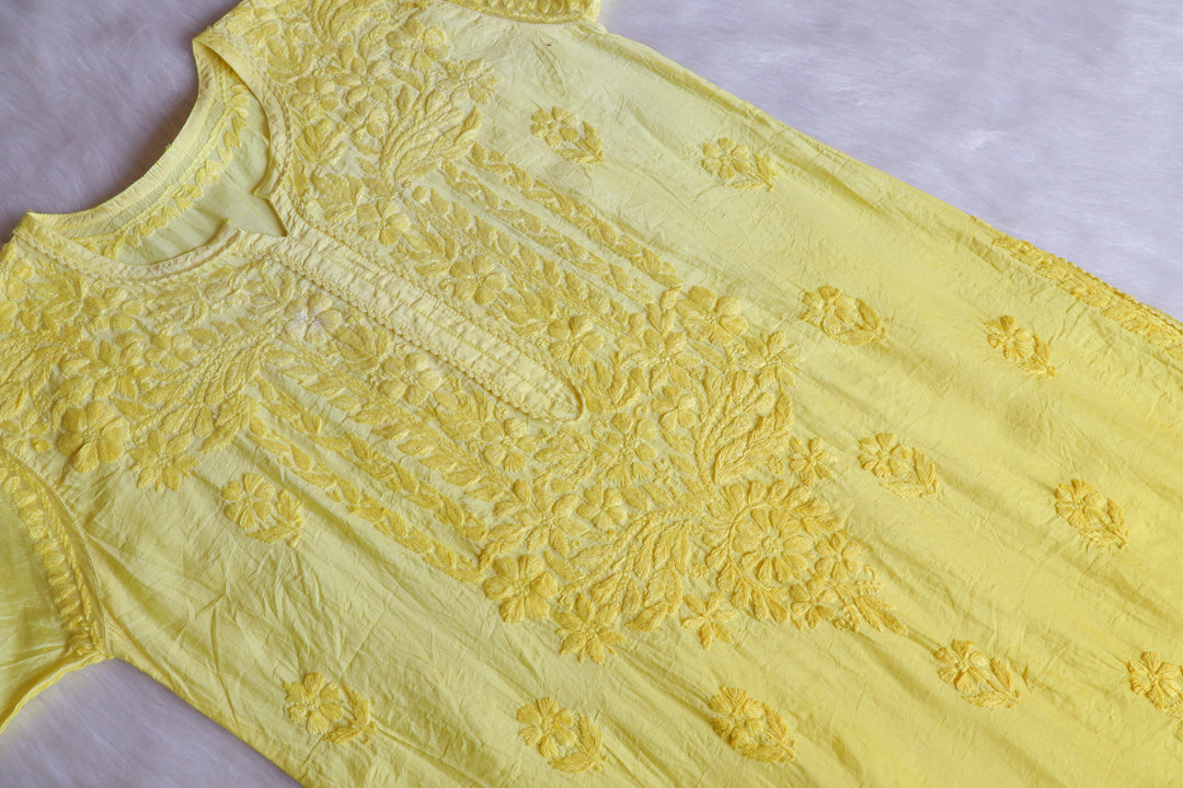 Ruhaab Pastel Yellow Pure Chanderi set
