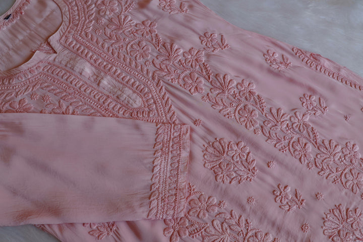 Haya Rose Beige Pure Crepe Kurta