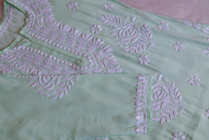 Anaisha Pastel Green Silk Crepe Kurta set