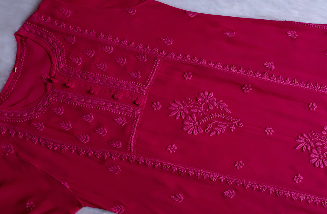 Duaa Deep Pink Viscose Georgette Kurta