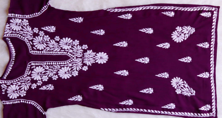 Duaa Deep Purple Long Rayon kurta