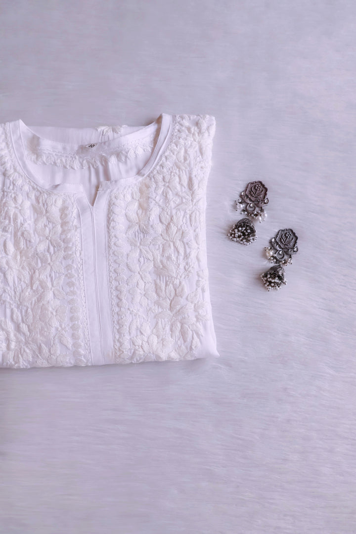 Hayaa White Pure Modal Kurta