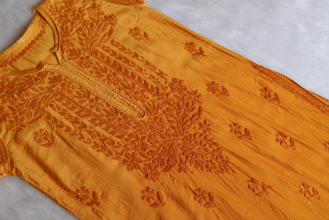Ruhaab Mustard Pure Chanderi set