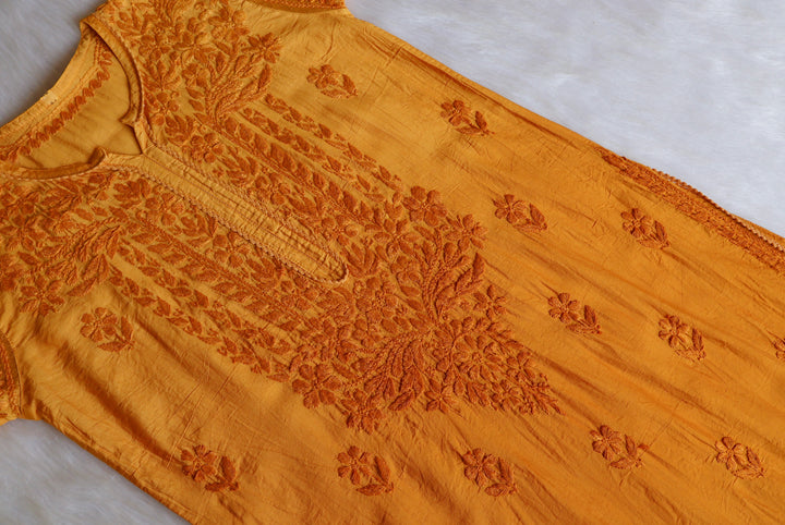 Ruhaab Mustard Pure Chanderi set
