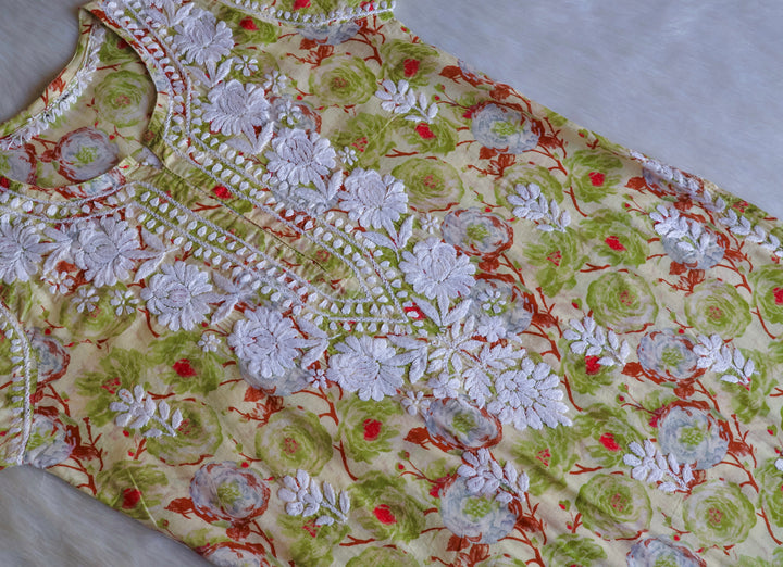 Noor Pastel Green Pure Mulmul set