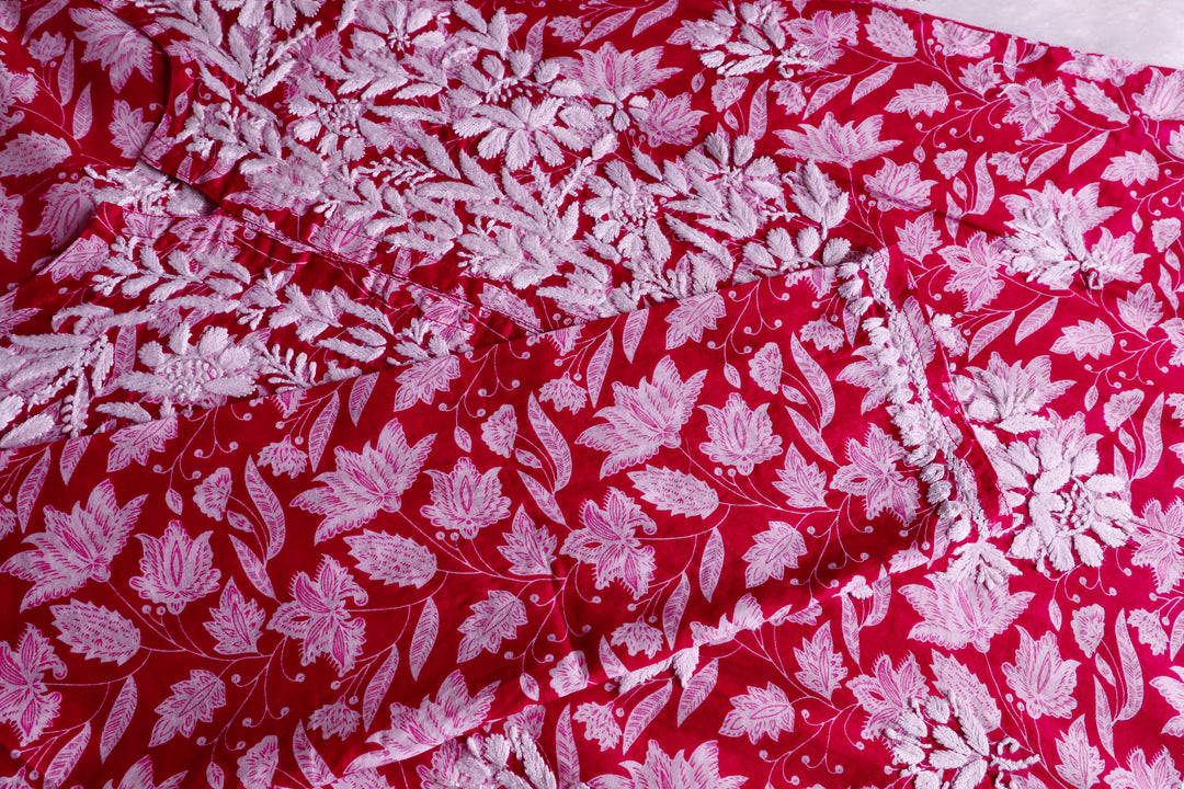 Haala Deep Pink Mulmul Long Kurta