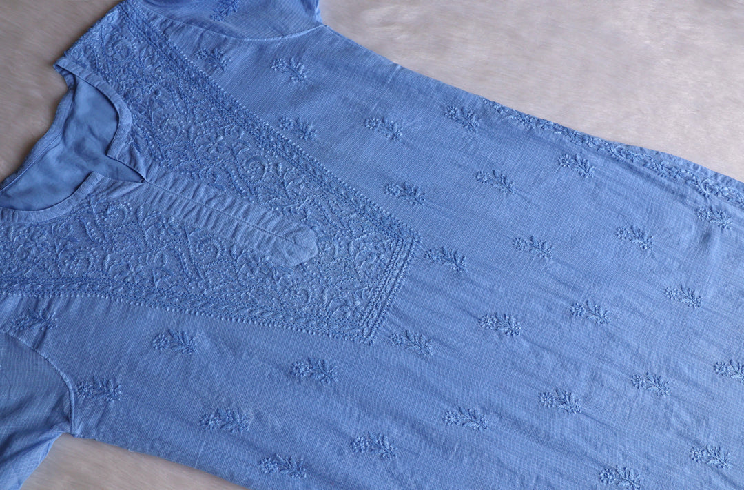 Renisa Ice Blue Soft Kota Kurta