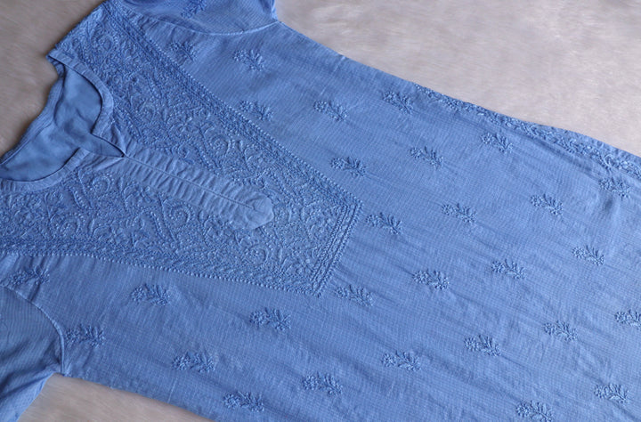 Renisa Ice Blue Soft Kota Kurta