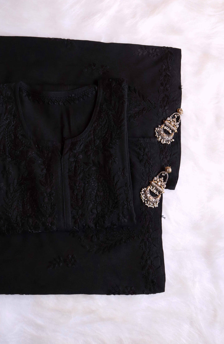 Nazakat Black 2 piece Rayon set