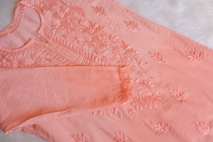 Jannat Peach Chanderi Ombre Kurta