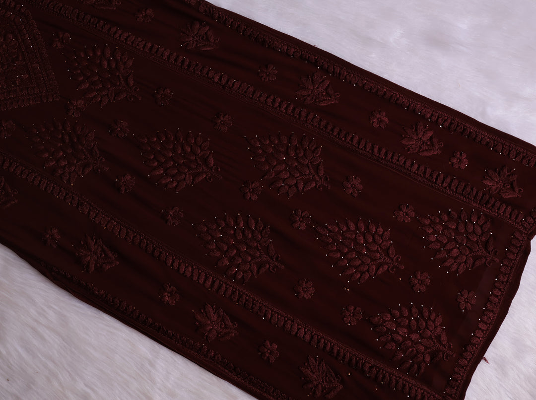 Hoor Chocolate Brown Viscose Georgette Kurta