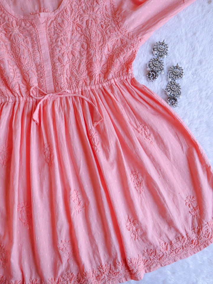 Nazakat Rose pink short Frock