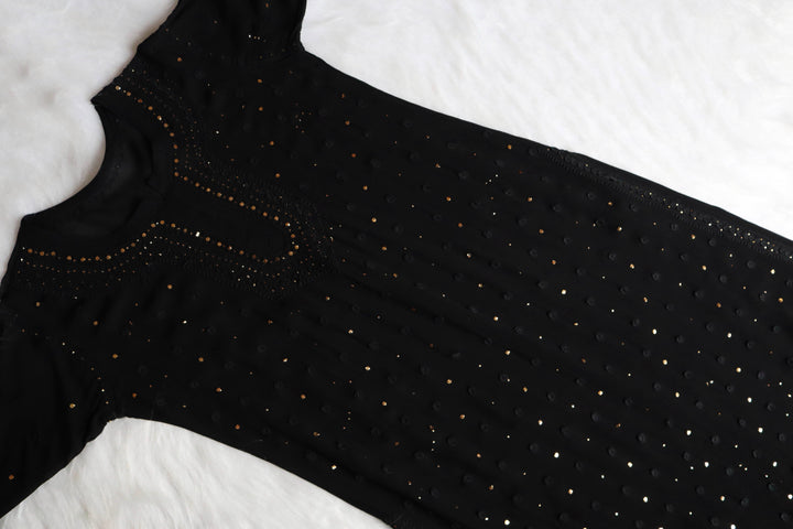 Mahaa Black Viscose Georgette Kurta