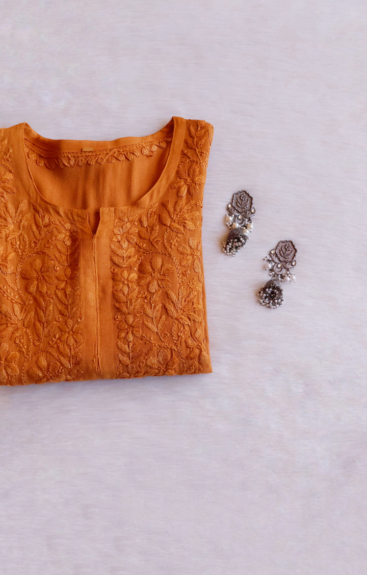 Sana Mustard Ombre Long Rayon Kurta