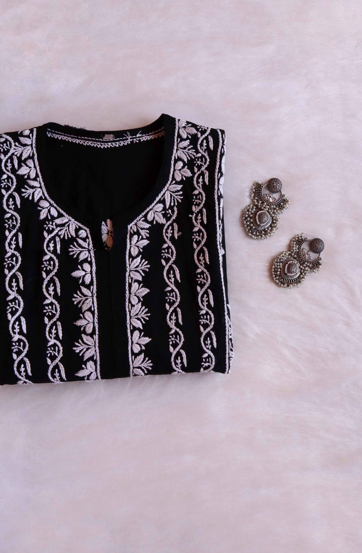 Maira Black Cotton Kurta