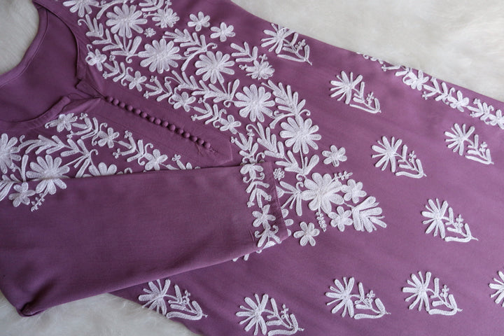 Mysa Dusty Purple Rayon Kurta Pant set