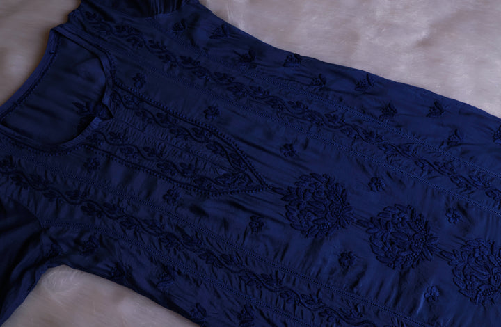 Maaham Pure Muslin Royal Blue Kurta