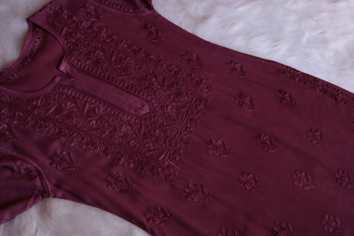 Aayat Smoky Purple Rayon Kurta Pant set