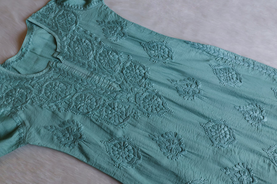 Alfiya Sage Green Pure Chanderi set