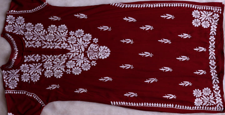 Mariyam Maroon Long Rayon kurta