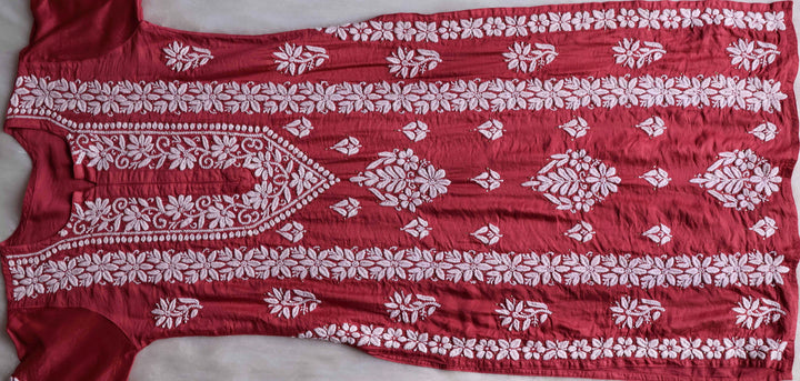 Alizah Rose Brown Linen Chanderi Mukaish Kurta