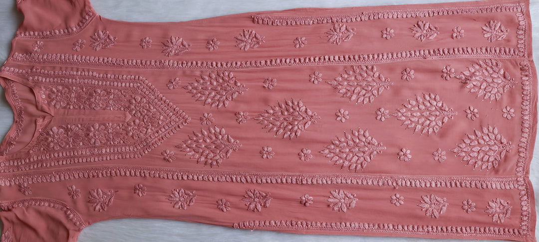 Hoor Rose Brown Viscose Georgette Kurta