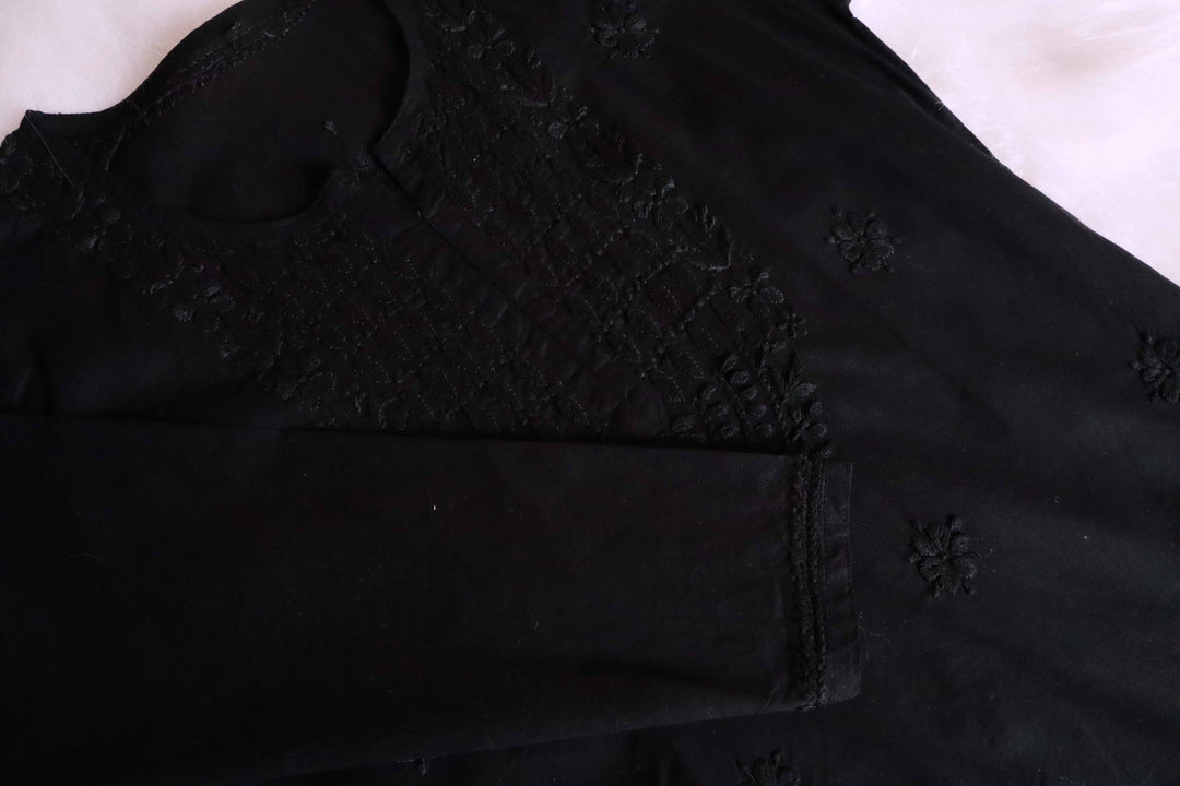 Aira Black Short Mulmul kurta