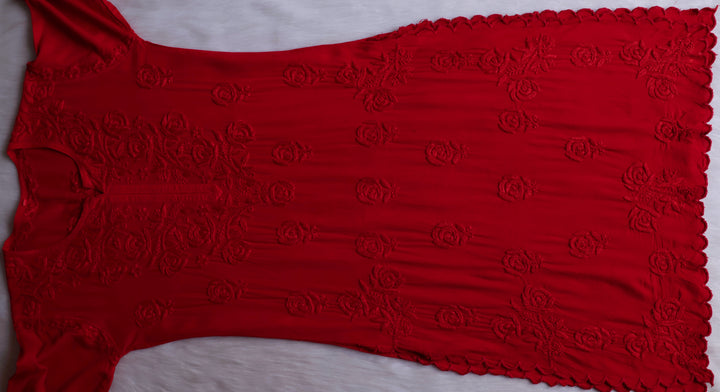 Gul Red Scalloped Rayon set