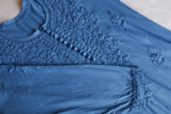 Aayat Ice Blue Cotton Kurta