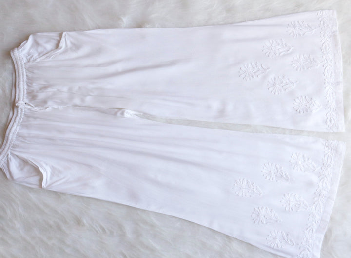 Mysa White Rayon Kurta Pant Set