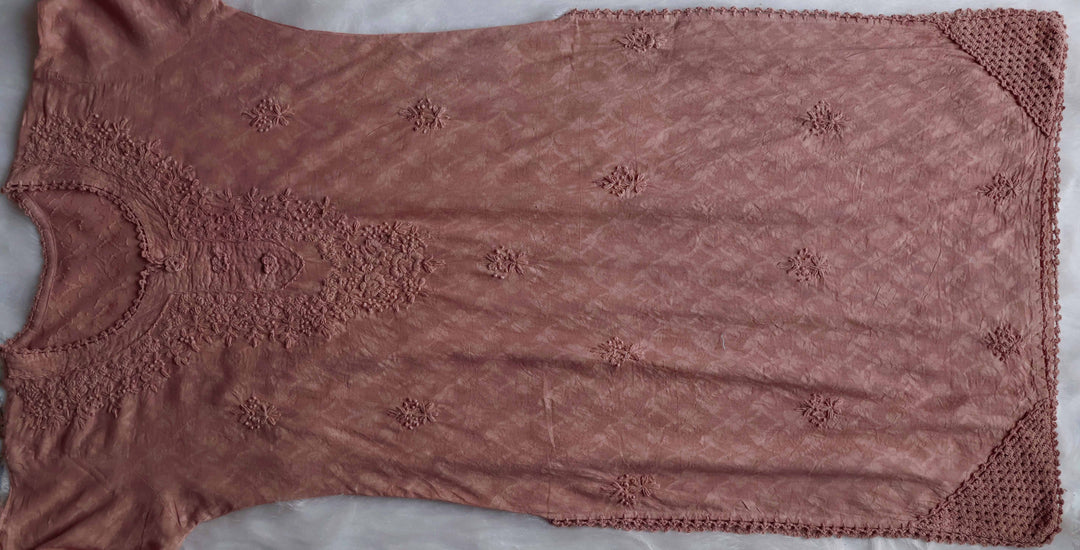 Aaliyah Dusty Beige Long Jacquard Cotton kurta