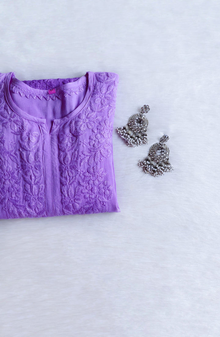 Sarah Lavender Long Ombre Rayon Kurta