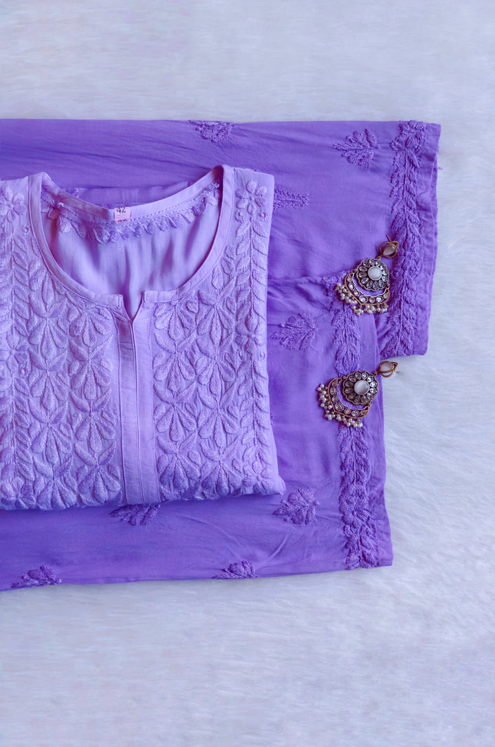 Duaa Lavender Modal Ombre Kurta Pant set